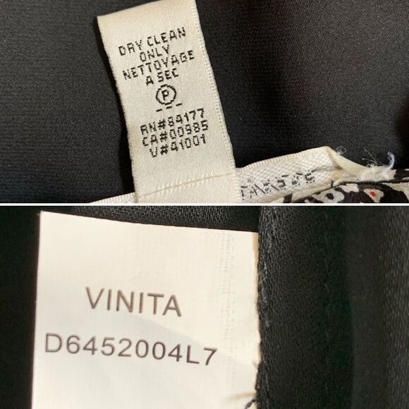 Diane Von Furstenberg Vinita Silk Floral Baby Doll Dress Black,‎ White Size 4 - Picture 11 of 12